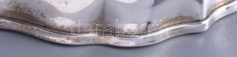 Ezüst(Ag) gyümölcsmintás ékszertartó tálka, jelzett, d: 6 cm, nettó: 11,9 g
