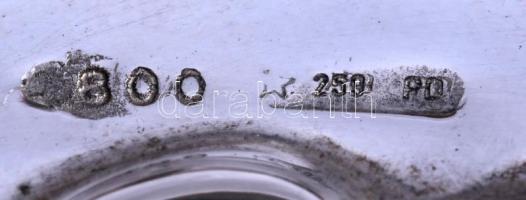 Ezüst(Ag) gyümölcsmintás ékszertartó tálka, jelzett, d: 6 cm, nettó: 11,9 g