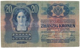 Csehszlovákia 1913. 20K "2108 058063" csehszlovák 20h bélyeggel felülbélyegezve T:F, felül...