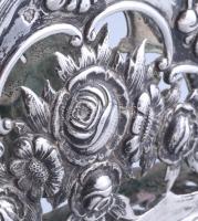 Ezüst(Ag) füles szalvétatartó, jelzett, 16,5×12×4 cm, nettó: 125,1 g