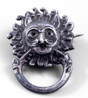 Angol ezüst (Ag) bross, jelzett, h: 32mm, nettó 2,8g
