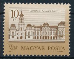1987 Kastélyok 10Ft fényes-matt, 11 1/2 : 12 1/4 fogazás / Mi 3901 glossy-matte, perforation 11 1/2 : 12 1/4