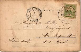 1904 Léva, Levice; vasútállomás. Schulcz Ignác kiadása / railway station + "G. BERZENCE - P. NÁ...