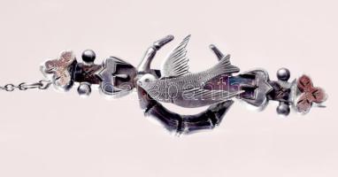 Angol ezüst (Ag) madárfigurás bross, jelzett, h: 4,5cm, nettó 4,1g