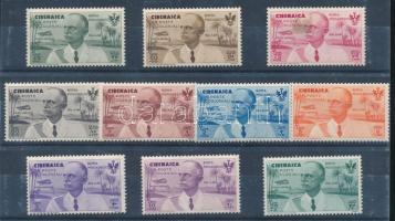 Olasz Cirenaica 1934 III. Viktor Emánuel sor Mi 127-136 (Mi EUR 150.-) (Mi 129, 132 képoldalon folt / spot on the front)