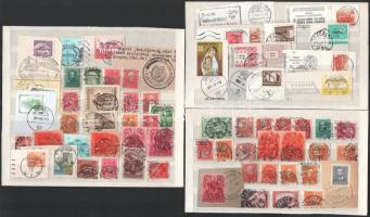 73 db SZEGED bélyegzés, régi és modern bélyegeken, kivágásokon, 3 db stecklapon