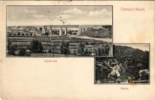 1910 Bia, Biatorbágy; Vasúti híd, viadukt, Iharos. Lipka István kiadása (fa)