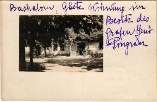 1926 Bashalom (Tiszaeszlár), Pongrácz kastély, vendéglak. Gróf Pongrácz Jenő saját kezű levele, photo
