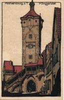 Rothenburg ob der Tauber Klingentor litho