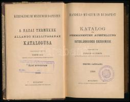 A hazai termékek állandó kiállításának katalógusa. Első évfolyam. 1888. Szerk. Németh Imre. Katalog der Permänenten Ausstellung Vaterländischer Erzeugnisse. Erster Jahrgang. 1888. Verfasst von Emerich von Németh. Bp., 1888, Kereskedelmi Muzeum, (Pesti Könyvnyomda Rt.-ny.), XLV+1+621 p. Magyar és német nyelven. Benne korabeli cégekkel (pl.: Dreher, Zsolnay...stb.), rengeteg adattal. Átkötött félvászon-kötés, kopott borítóval, hiányzó gerinccel, régi intézményi bélyegzésekkel.