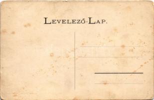 Mohács, Duna-part, hajómalom csoport a Dunán, hajóállomás. Weiser Miksa kiadása / floating / Danube ...