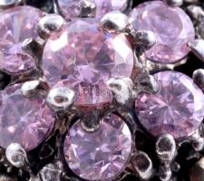 Ezüst (Ag) gyűrű, m:54, jelzett, kő befoglalással, bruttó 4,3g