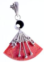 Ezüst (Ag) függő, jelzett, kő befoglalással, h: 3cm, bruttó 5,1g