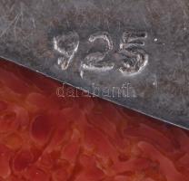 Ezüst (Ag) függő, jelzett, kő befoglalással, h: 3cm, bruttó 5,1g