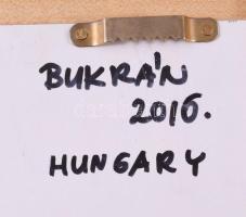 Bukrán Edit (1957-) Lepkemotívum. Kerámia kép, keretben, jelzett, 10x10 cm, 17x17 cm