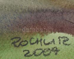 Rochlitz György (1941-): Halálos tavasz, 2007. Akvarell, papír, jelzett. Paszpartuban. 33,5x49 cm