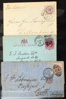 Nagy-Britannia 1842-1900 Viktória királynő összeállítás: 33 db levél + 17 db díjjegyes küldemény 10 ...