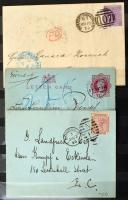 Nagy-Britannia 1842-1900 Viktória királynő összeállítás: 33 db levél + 17 db díjjegyes küldemény 10 ...