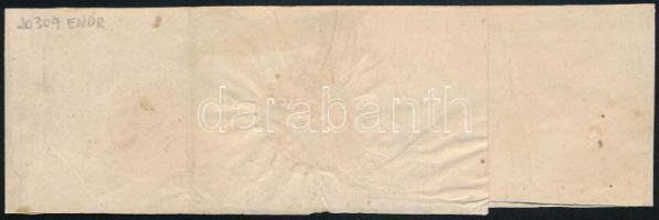 1871 Hírlapbélyeg sötétvörös színben teljes újságszalagon, nagyon korai kék "ZÁMOLY / FEHÉR M.&...