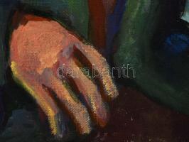 Jelzés nélkül: Színes portré. Olaj, farost. Jobb alsó sarkában apró felületi sérüléssel. 60x40 cm