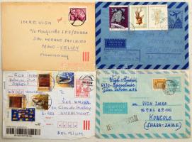 355 darabos vegyes magyar anyag, benne díjjegyesek, légiposta, sok némabélyegzős küldemény, részben bélyegzés nélküli elsőnapi borítékok, borítékok, dobozban