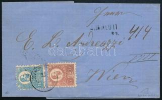 1871 Kőnyomat 10kr és Réznyomat 5kr vegyes bérmentesítés ajánlott levélen. / Mi 4 + 10 mixed franking on registered cover. "ZOM(BOR)" - Wien Előélet / History: 2007 Corinphila: 1.050,- CHF Signed: Ferchenbauer