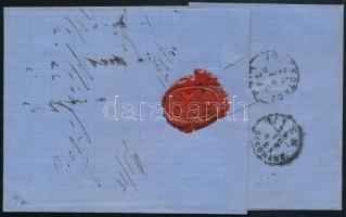 1871 Kőnyomat 10kr és Réznyomat 5kr vegyes bérmentesítés ajánlott levélen. / Mi 4 + 10 mixed frankin...