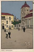 Trogir (Traú) town hall litho s: V. Gorgon