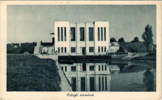 Gúta, Kolárovo; Csörgői vízművek. Fekete fényképész kiadása / waterworks