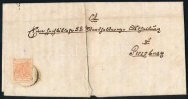 1857 Levél 3kr bérmentesítéssel "BÖSING" - "(P)RESSBURG"