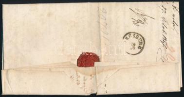 1857 Levél 3kr bérmentesítéssel "BÖSING" - "(P)RESSBURG"