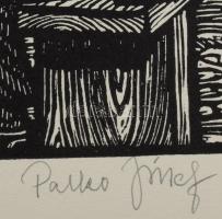 Palkó József (1919-2004): Az SZDP kiskunfélegyházi székházának felavatása, 1929. Linómetszet, papír,...