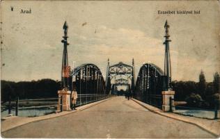 1914 Arad, Erzsébet királyné híd. Bloch H. kiadása / bridge (felületi sérülés / surface damage)