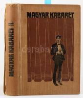 Magyar kabaret. Második tetemesen bővített kiadás, Geiger Richárd festőművész eredeti rajzaival. Összeáll. és bevezetéssel ellátta: Hervay Frigyes. Gyoma, 1911, Kner Izidor, 394+(14) p. Kiadói illusztrált egészvászon-kötés, sérült gerinccel, belül a lapok nagyrészt jó állapotban, Vrabély Ármánd (1864-1939) bölcseleti doktor, író, honvédelmi miniszteri segédtitkár tulajdonosi bélyegzőjével.