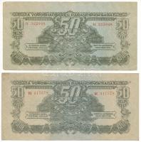 1944. 50P "A Vöröshadsereg Parancsnoksága" (2x) T:F Hungary 1944. 50 Pengő "Headquarters of the Red Army" (2x)C:F Adamo P46