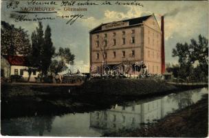 1917 Nagymegyer, Velky Meder, Calovo; Gőzmalom, Anna henger-műmalom. Haladás nyomda kiadása / steam mill (Rb)