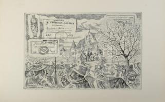 Olvashatatlan jelzéssel: Toborzógyűlés a Kiskunságban, 1919-ben. Rézkarc, papír, jelzett, 29x39,5 cm