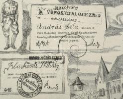 Olvashatatlan jelzéssel: Toborzógyűlés a Kiskunságban, 1919-ben. Rézkarc, papír, jelzett, 29x39,5 cm