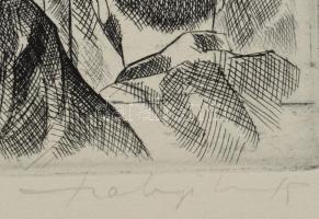 Olvashatatlan jelzéssel: Toborzógyűlés a Kiskunságban, 1919-ben. Rézkarc, papír, jelzett, 29x39,5 cm