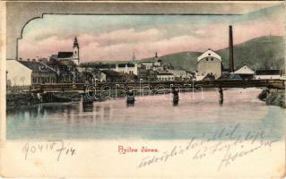 1904 Nyitra, Nitra; látkép, híd, gőzmalom / general view, bridge, steam mill. Art Nouveau frame + &q...