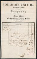1847 A pozsonyi (Felvidék) Vendégfogadó a Zöld fához kitöltött napi számlája javítással