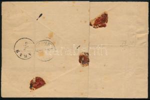 1874 Réznyomat 2kr, 3kr, 5kr és 15kr ajánlott levélen. Az egyetlen létező 4 színű levél, egy másik 4...