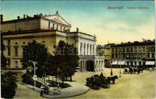 Bucharest, Bukarest, Bucuresti, Bucuresci; Teatrul National, Parcul Oteteliseanu / theatre, park, shops (EK)