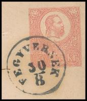 1871 Kőnyomat 5kr díjjegyes boríték (VI. típus) / Litho 5kr PS-cover
"FEGYVERNEK" - "...