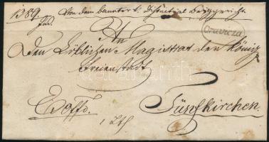 1833 Ex offo "Oravicza" - Fünfkirchen