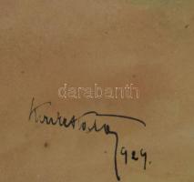 Olvashatatlan jelzéssel: A játékvezető (futball karikatúra vagy illusztráció), 1929. Akvarell, tus, ...