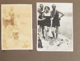 cca 1914 Adriai nyaralás képei, Abbázia, Velence, 42 fotó és fotólap. Haránt-alakú, fűzött papír fot...