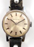 Marvin női karóra, mechanikus, működik, kopott szíjjal, karccal, d: 22mm