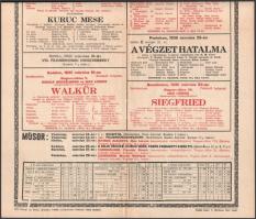 1935 A Magyar Királyi Operaház műsorplakátja, hajtva, szép állapotban, 48×32 cm