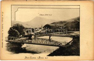 Alsókubin, Alsó-Kubin, Dolny Kubín; Chocs, hidak. Sochán P. 37. sz. / mountain, bridges. Art Nouveau frame (vágott / cut)